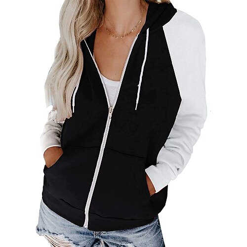 Women's Zip Hoodie Sweatshirt Color Block Zipper Front Pocket Daily Weekend 3D Print Streetwear Casual Hoodies Sweatshirts Black Gray
Women's Zip Hoodie Sweatshirt Color Block Zipper Front Pocket Daily Weekend 3D Print Streetwear Casual Hoodies Sweatshirts Black Gray