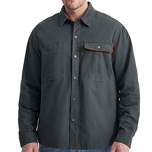 Men's Shirt Jacket Shacket Casual Shirt Work Shirt Solid Color Turndown Black Khaki Brown Gray Street Daily Long Sleeve Button-Down Clothing Apparel Streetwear Simple Casual Comfortable
Men's Shirt Jacket Shacket Casual Shirt Work Shirt Solid Color Turndown Black Khaki Brown Gray Street Daily Long Sleeve Button-Down Clothing Apparel Streetwear Simple Casual Comfortable
