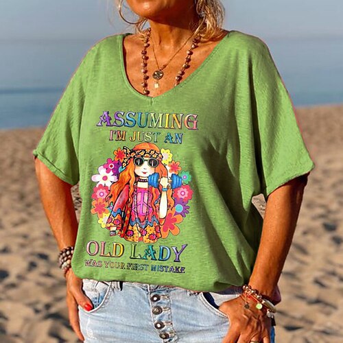 Women's Plus Size Curve Tops T shirt Tee Graphic Patterned Letter Print Short Sleeve V Neck Streetwear Daily Going out Cotton Spring Summer Green White
Women's Plus Size Curve Tops T shirt Tee Graphic Patterned Letter Print Short Sleeve V Neck Streetwear Daily Going out Cotton Spring Summer Green White