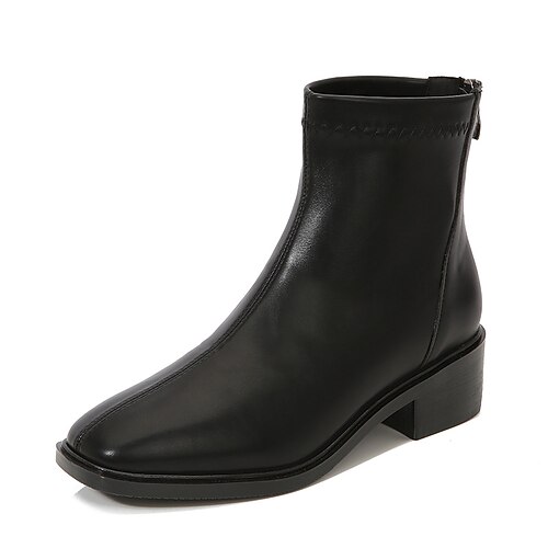 Women's Boots Booties Ankle Boots Low Heel Closed Toe Elegant Casual Daily Office Leather Zipper Fall Spring Solid Colored Almond Black
Women's Boots Booties Ankle Boots Low Heel Closed Toe Elegant Casual Daily Office Leather Zipper Fall Spring Solid Colored Almond Black