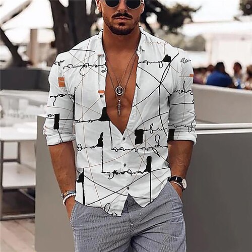 Men's Shirt 3D Print Graffiti Turndown Street Casual Button-Down Print Long Sleeve Tops Designer Casual Fashion Breathable White
Men's Shirt 3D Print Graffiti Turndown Street Casual Button-Down Print Long Sleeve Tops Designer Casual Fashion Breathable White