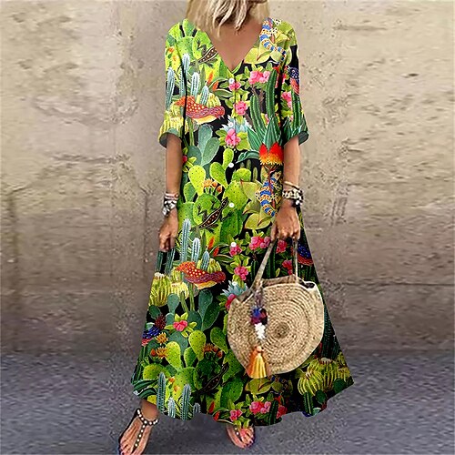 Women's Swing Dress Maxi long Dress Green Blue Gray Yellow Royal Blue Half Sleeve Floral Print Print Fall Summer V Neck Casual Vacation 2022 S M L XL 2XL 3XL 4XL 5XL
Women's Swing Dress Maxi long Dress Green Blue Gray Yellow Royal Blue Half Sleeve Floral Print Print Fall Summer V Neck Casual Vacation 2022 S M L XL 2XL 3XL 4XL 5XL