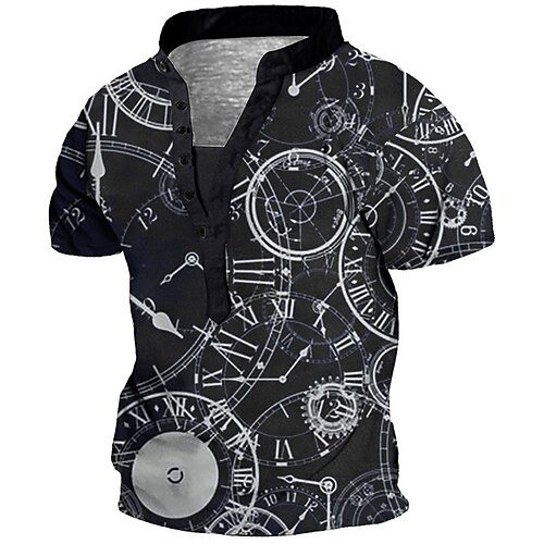 Men's T shirt Tee Henley Shirt Tee Graphic Clock Stand Collar Black Short Sleeve 3D Print Plus Size Outdoor Daily Button-Down Print Tops Basic Designer Casual Big and Tall / Summer / Summer / Sports
Men's T shirt Tee Henley Shirt Tee Graphic Clock Stand Collar Black Short Sleeve 3D Print Plus Size Outdoor Daily Button-Down Print Tops Basic Designer Casual Big and Tall / Summer / Summer / Sports