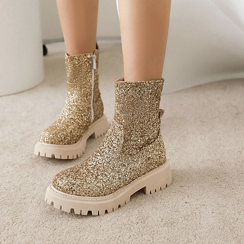Women's Boots Booties Ankle Boots Chunky Heel Round Toe Preppy Minimalism Halloween Daily Glitter Zipper Fall Winter Solid Colored White Gold Silver
Women's Boots Booties Ankle Boots Chunky Heel Round Toe Preppy Minimalism Halloween Daily Glitter Zipper Fall Winter Solid Colored White Gold Silver