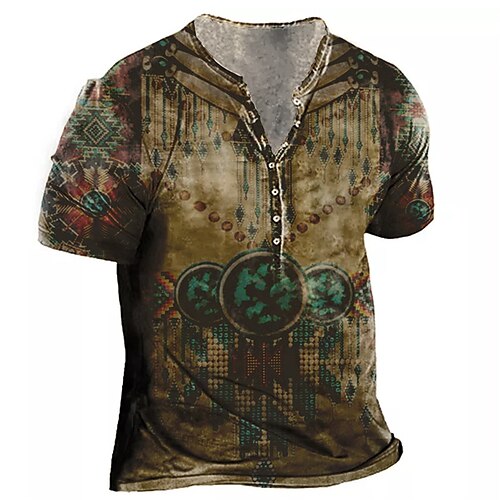 Men's T shirt Tee Henley Shirt Tee Graphic Henley Brown Short Sleeve 3D Print Indian Plus Size Outdoor Daily Button-Down Print Tops Basic Designer Casual Big and Tall / Summer / Summer / Sports
Men's T shirt Tee Henley Shirt Tee Graphic Henley Brown Short Sleeve 3D Print Indian Plus Size Outdoor Daily Button-Down Print Tops Basic Designer Casual Big and Tall / Summer / Summer / Sports