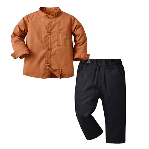 Kids Boys Shirt Pants Clothing Set 2 Pieces Long Sleeve Blue Orange Solid Color Daily 2-6 Years
Kids Boys Shirt Pants Clothing Set 2 Pieces Long Sleeve Blue Orange Solid Color Daily 2-6 Years
