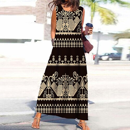 Women's Shift Dress Maxi long Dress Yellow Sleeveless Floral Geometric Print Spring Summer Round Neck Casual Vacation 2022 S M L XL XXL 3XL
Women's Shift Dress Maxi long Dress Yellow Sleeveless Floral Geometric Print Spring Summer Round Neck Casual Vacation 2022 S M L XL XXL 3XL