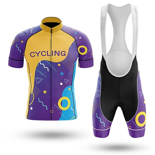 21Grams Men's Cycling Jersey with Bib Shorts Short Sleeve Mountain Bike MTB Road Bike Cycling Purple Graphic Bike Clothing Suit 3D Pad Breathable Quick Dry Moisture Wicking Back Pocket Polyester
21Grams Men's Cycling Jersey with Bib Shorts Short Sleeve Mountain Bike MTB Road Bike Cycling Purple Graphic Bike Clothing Suit 3D Pad Breathable Quick Dry Moisture Wicking Back Pocket Polyester