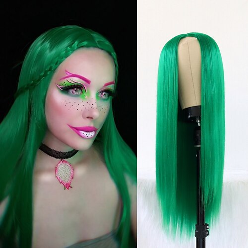 Silky Straight Bright Green Middle Part Wig Heat Resistant Synthetic Replacement Hair Wigs for Fashion
Silky Straight Bright Green Middle Part Wig Heat Resistant Synthetic Replacement Hair Wigs for Fashion