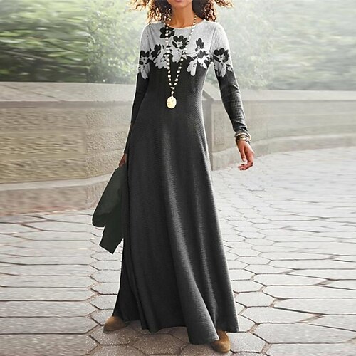 Women's Casual Dress A Line Dress Maxi long Dress Black Khaki Dark Gray Long Sleeve Floral Color Block Print Fall Winter Crew Neck Casual Mature 2022 S M L XL XXL 3XL 4XL 5XL
Women's Casual Dress A Line Dress Maxi long Dress Black Khaki Dark Gray Long Sleeve Floral Color Block Print Fall Winter Crew Neck Casual Mature 2022 S M L XL XXL 3XL 4XL 5XL