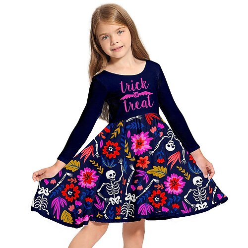 Kids Girls' Halloween Dress Floral Swing Dress Above Knee Dress Daily Print Long Sleeve Cute Dress 3-10 Years Winter Purple
Kids Girls' Halloween Dress Floral Swing Dress Above Knee Dress Daily Print Long Sleeve Cute Dress 3-10 Years Winter Purple
