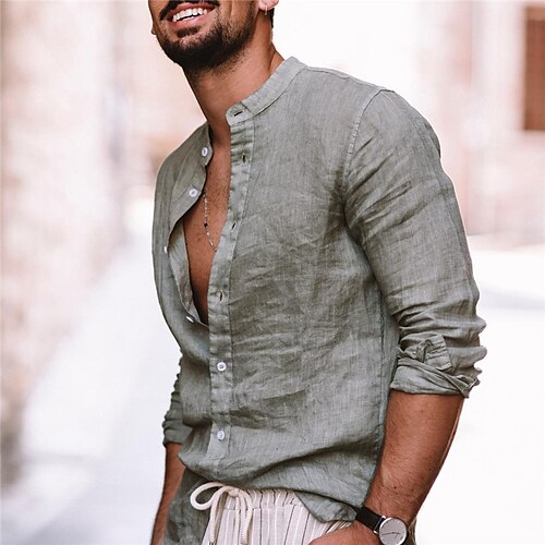 Men's Shirt Solid Color Collar Gray Outdoor Street Long Sleeve Button-Down Clothing Apparel Fashion Designer Casual Big and Tall / Spring / Fall
Men's Shirt Solid Color Collar Gray Outdoor Street Long Sleeve Button-Down Clothing Apparel Fashion Designer Casual Big and Tall / Spring / Fall
