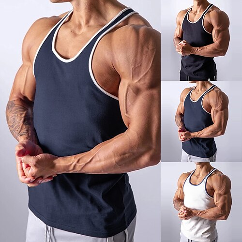 Men's Running Tank Top Running Singlet Workout Tank Sleeveless Top Athletic Athleisure Cotton Breathable Quick Dry Soft Fitness Performance Active Training Sportswear Stripes White Black Blue
Men's Running Tank Top Running Singlet Workout Tank Sleeveless Top Athletic Athleisure Cotton Breathable Quick Dry Soft Fitness Performance Active Training Sportswear Stripes White Black Blue