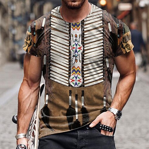 Men's Unisex T shirt Tee 3D Print Tribal Graphic Prints Crew Neck Street Daily Print Short Sleeve Tops Ethnic Style Casual Classic Big and Tall Brown / Summer
Men's Unisex T shirt Tee 3D Print Tribal Graphic Prints Crew Neck Street Daily Print Short Sleeve Tops Ethnic Style Casual Classic Big and Tall Brown / Summer
