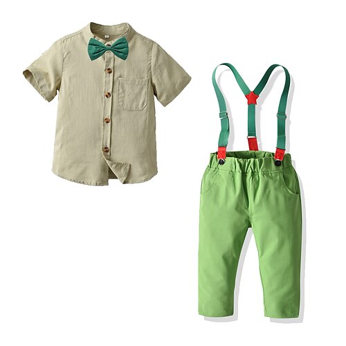 2 Pieces Kids Boys Shirt & Pants Clothing Set Outfit Solid Color Short Sleeve Cotton Set Gentle Summer 2-6 Years Green
2 Pieces Kids Boys Shirt & Pants Clothing Set Outfit Solid Color Short Sleeve Cotton Set Gentle Summer 2-6 Years Green