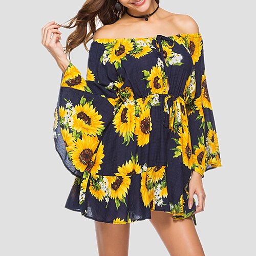 Women's A Line Dress Short Mini Dress Black Blue Red Long Sleeve Print Print Fall Winter Off Shoulder Elegant Fashion 2022 S M L XL XXL
Women's A Line Dress Short Mini Dress Black Blue Red Long Sleeve Print Print Fall Winter Off Shoulder Elegant Fashion 2022 S M L XL XXL