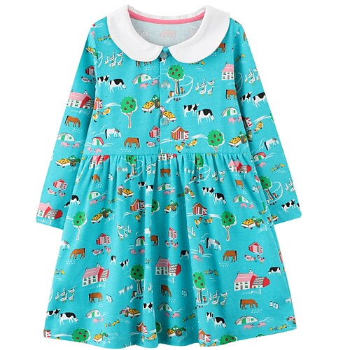 Kids Little Girls' Dress Cartoon Animal A Line Dress School Vacation Blue Beautiful Cute Dresses Fall Winter 2-6 Years
Kids Little Girls' Dress Cartoon Animal A Line Dress School Vacation Blue Beautiful Cute Dresses Fall Winter 2-6 Years