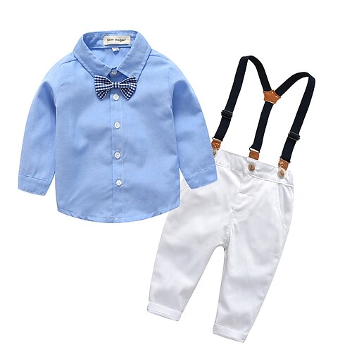 drenge skjorte til børn & bukse tøj sæt 2 stykker lange ærmer mørkeblå ensfarvet bomuld formel mode preppy stil 2-8 år
drenge skjorte til børn & bukse tøj sæt 2 stykker lange ærmer mørkeblå ensfarvet bomuld formel mode preppy stil 2-8 år