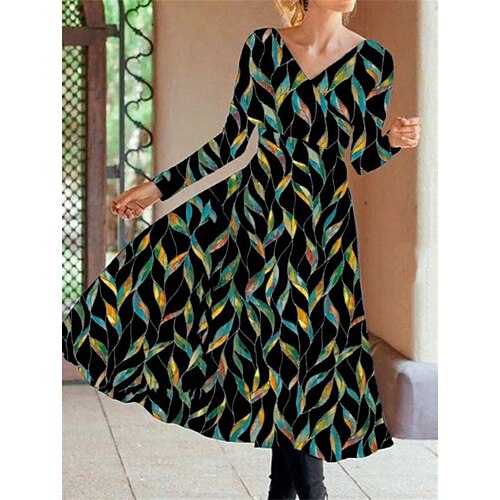 Women's Casual Dress A Line Dress Midi Dress Green Long Sleeve Floral Print Fall Winter V Neck Casual Mature 2022 S M L XL XXL 3XL
Women's Casual Dress A Line Dress Midi Dress Green Long Sleeve Floral Print Fall Winter V Neck Casual Mature 2022 S M L XL XXL 3XL