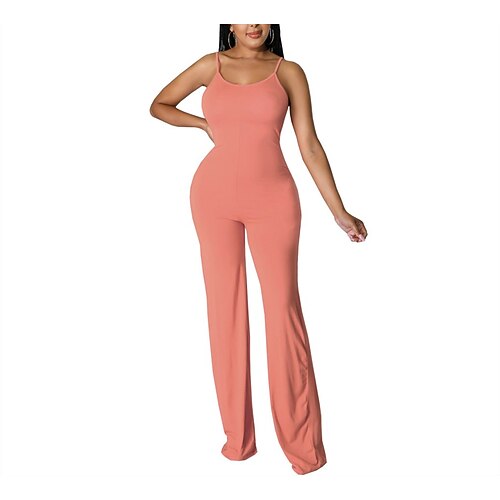 Women's Jumpsuit Solid Color Cold Shoulder Casual Street Vacation Bodycon Sleeveless Black Blue Pink S M L Fall
Women's Jumpsuit Solid Color Cold Shoulder Casual Street Vacation Bodycon Sleeveless Black Blue Pink S M L Fall