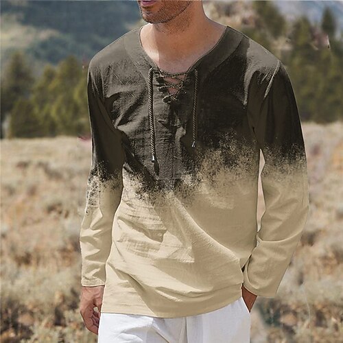 Men's Unisex T shirt Tee 3D Print Color Block Graphic Prints V Neck Street Daily Lace up Print Long Sleeve Tops Designer Basic Casual Big and Tall Khaki
Men's Unisex T shirt Tee 3D Print Color Block Graphic Prints V Neck Street Daily Lace up Print Long Sleeve Tops Designer Basic Casual Big and Tall Khaki