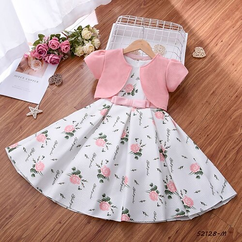 Girls' Two Piece Dress A Line Dress Short Sleeve Floral 3D Printed Graphic Dresses Princess Sweet Asymmetrical Cotton Dress Summer Spring Kids Performance Party Regular Fit
Girls' Two Piece Dress A Line Dress Short Sleeve Floral 3D Printed Graphic Dresses Princess Sweet Asymmetrical Cotton Dress Summer Spring Kids Performance Party Regular Fit