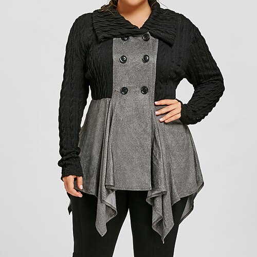 Women's Plus Size Tops Blouse Shirt Color Block Patchwork Asymmetric Long Sleeve Shirt Collar Streetwear Daily Vacation Cotton Fall Winter Gray
Women's Plus Size Tops Blouse Shirt Color Block Patchwork Asymmetric Long Sleeve Shirt Collar Streetwear Daily Vacation Cotton Fall Winter Gray