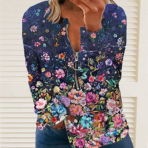 Women's Plus Size Tops Pullover Sweatshirt Floral Zipper Print Long Sleeve Round Neck Streetwear Daily Vacation Polyester Fall Winter Black Blue
Women's Plus Size Tops Pullover Sweatshirt Floral Zipper Print Long Sleeve Round Neck Streetwear Daily Vacation Polyester Fall Winter Black Blue