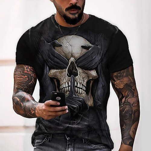 Men's T shirt Tee Graphic Skull Crew Neck Black 3D Print Outdoor Casual Short Sleeve Print Clothing Apparel Vintage Fashion Designer Big and Tall / Summer / Summer
Men's T shirt Tee Graphic Skull Crew Neck Black 3D Print Outdoor Casual Short Sleeve Print Clothing Apparel Vintage Fashion Designer Big and Tall / Summer / Summer