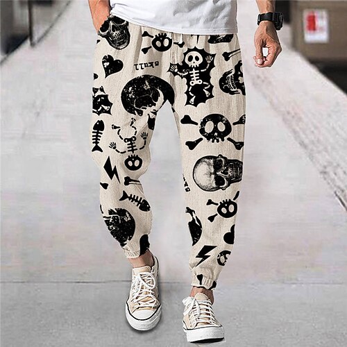 Men's Joggers Trousers Beach Pants Drawstring Elastic Waist 3D Print Skull Graphic Prints Comfort Breathable Sports Outdoor Casual Daily Streetwear Designer Khaki Micro-elastic / Elasticity
Men's Joggers Trousers Beach Pants Drawstring Elastic Waist 3D Print Skull Graphic Prints Comfort Breathable Sports Outdoor Casual Daily Streetwear Designer Khaki Micro-elastic / Elasticity