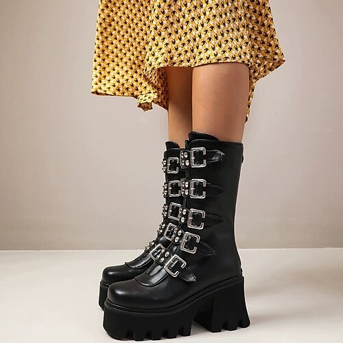 Women's Boots Daily Goth Boots Summer Chunky Heel PU Leather Solid Colored Black Brown Coffee
Women's Boots Daily Goth Boots Summer Chunky Heel PU Leather Solid Colored Black Brown Coffee