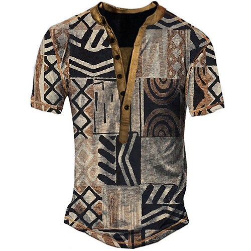 Men's Henley Shirt Tee T shirt Tee 3D Print Graphic Lattice Tartan Plus Size Henley Daily Sports Button-Down Print Short Sleeve Tops Designer Basic Casual Big and Tall Brown / Summer
Men's Henley Shirt Tee T shirt Tee 3D Print Graphic Lattice Tartan Plus Size Henley Daily Sports Button-Down Print Short Sleeve Tops Designer Basic Casual Big and Tall Brown / Summer