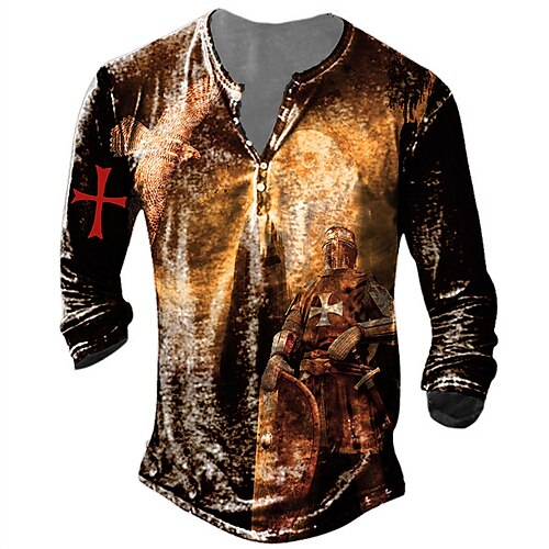 Men's T shirt Tee Henley Shirt Tee Graphic Cross Henley Brown Long Sleeve 3D Print Plus Size Outdoor Daily Button-Down Print Tops Basic Designer Classic Comfortable / Sports
Men's T shirt Tee Henley Shirt Tee Graphic Cross Henley Brown Long Sleeve 3D Print Plus Size Outdoor Daily Button-Down Print Tops Basic Designer Classic Comfortable / Sports