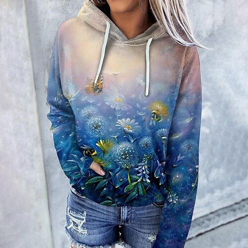 Women's Pullover Hoodie Sweatshirt Pullover Streetwear Casual Front Pocket Print Blue Floral Daily Hooded Long Sleeve S M L XL XXL 3XL
Women's Pullover Hoodie Sweatshirt Pullover Streetwear Casual Front Pocket Print Blue Floral Daily Hooded Long Sleeve S M L XL XXL 3XL