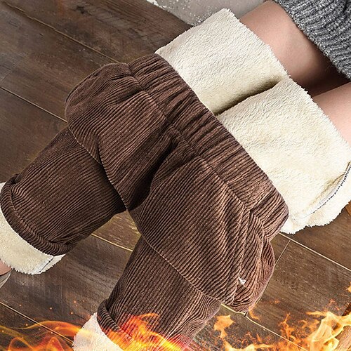 Women's Chinos Fleece Pants Pants Trousers Corduroy Fleece lined Brown Gray Black Mid Waist Fashion Casual Weekend Side Pockets Micro-elastic Ankle-Length Comfort Solid Color S M L XL XXL
Women's Chinos Fleece Pants Pants Trousers Corduroy Fleece lined Brown Gray Black Mid Waist Fashion Casual Weekend Side Pockets Micro-elastic Ankle-Length Comfort Solid Color S M L XL XXL