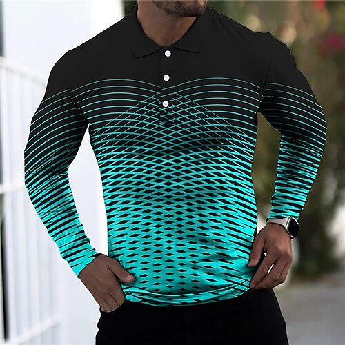 Men's Collar Polo Shirt Golf Shirt Geometry Turndown Blue 3D Print Outdoor Street Long Sleeve Button-Down Print Clothing Apparel Fashion Designer Casual Breathable
Men's Collar Polo Shirt Golf Shirt Geometry Turndown Blue 3D Print Outdoor Street Long Sleeve Button-Down Print Clothing Apparel Fashion Designer Casual Breathable