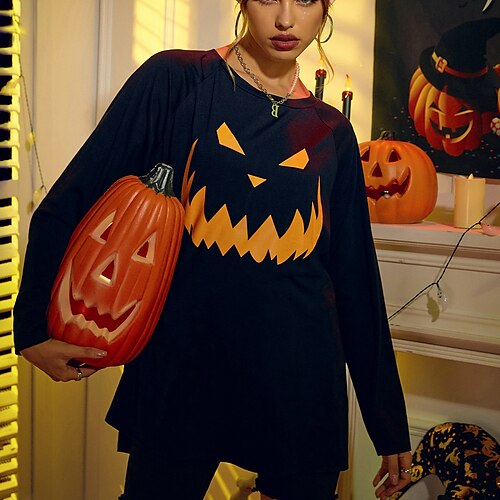 Women's Sweatshirt Pullover Crew Neck Pumpkin Print Halloween Daily Weekend Streetwear Casual Hoodies Sweatshirts Loose Fit Black
Women's Sweatshirt Pullover Crew Neck Pumpkin Print Halloween Daily Weekend Streetwear Casual Hoodies Sweatshirts Loose Fit Black