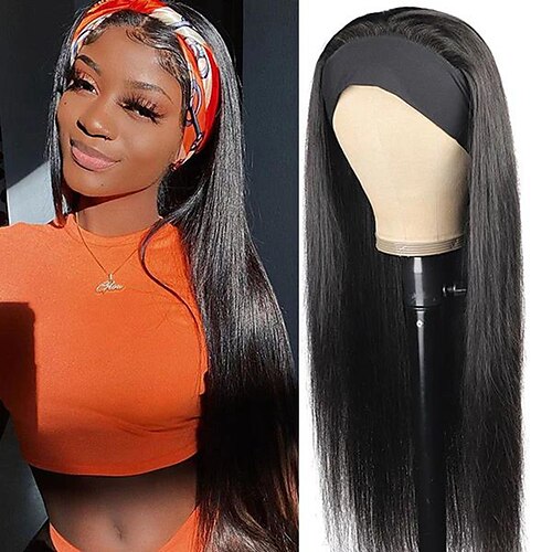 Remy Human Hair Wig Long Straight With Headband Natural Black Adjustable Natural Hairline Machine Made Capless Brazilian Hair All Natural Black #1B 10 inch 12 inch 14 inch Daily Wear Party & Evening
Remy Human Hair Wig Long Straight With Headband Natural Black Adjustable Natural Hairline Machine Made Capless Brazilian Hair All Natural Black #1B 10 inch 12 inch 14 inch Daily Wear Party & Evening