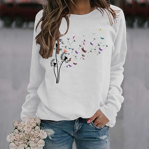 Women's Sweatshirt Pullover Active Streetwear Print Black Blue Purple Animal Dandelion Daily Round Neck Long Sleeve S M L XL XXL
Women's Sweatshirt Pullover Active Streetwear Print Black Blue Purple Animal Dandelion Daily Round Neck Long Sleeve S M L XL XXL