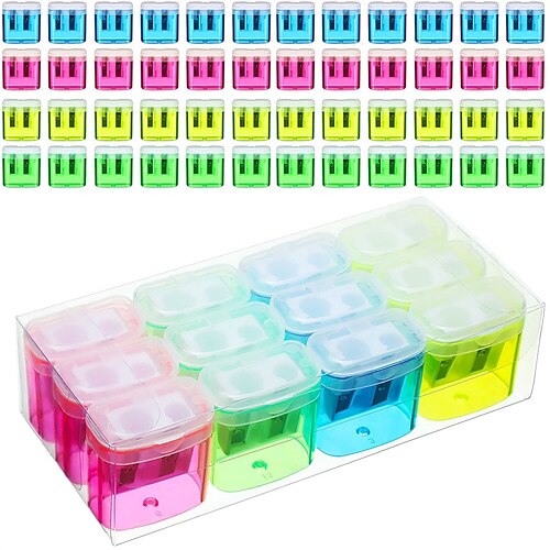 48 Pieces Pencil Sharpeners Manual Double Hole Pencil Sharpener with Lid Hand for School Office Home Handheld Plastic Crayon SharpenerColourful Birthday FavorChristmas Child Stocking
48 Pieces Pencil Sharpeners Manual Double Hole Pencil Sharpener with Lid Hand for School Office Home Handheld Plastic Crayon SharpenerColourful Birthday FavorChristmas Child Stocking