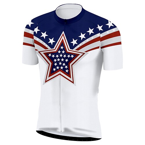 21Grams Men's Cycling Jersey Short Sleeve Bike Top with 3 Rear Pockets Mountain Bike MTB Road Bike Cycling Breathable Quick Dry Moisture Wicking Reflective Strips Dark Navy Stars Polyester Spandex
21Grams Men's Cycling Jersey Short Sleeve Bike Top with 3 Rear Pockets Mountain Bike MTB Road Bike Cycling Breathable Quick Dry Moisture Wicking Reflective Strips Dark Navy Stars Polyester Spandex