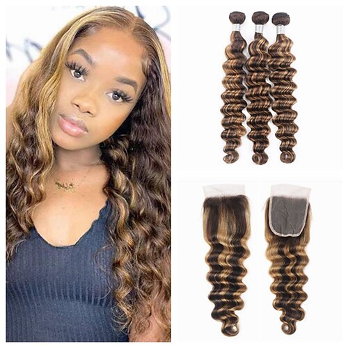 3 pacotes com fechamento Tecer Cabelo Cabelo Brasileiro Onda Profunda Solta Extensões de cabelo humano Cabelo humano remy Trama do cabelo com Encerramento 10-26 polegada Marrom Claro Marrom Escuro
3 pacotes com fechamento Tecer Cabelo Cabelo Brasileiro Onda Profunda Solta Extensões de cabelo humano Cabelo humano remy Trama do cabelo com Encerramento 10-26 polegada Marrom Claro Marrom Escuro
