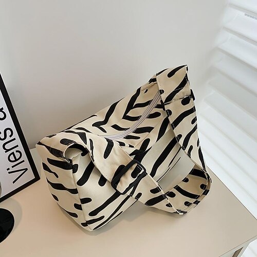 Women's Crossbody Bag Shoulder Bag Canvas Zipper Leopard Print Daily White khaki Beige
Women's Crossbody Bag Shoulder Bag Canvas Zipper Leopard Print Daily White khaki Beige