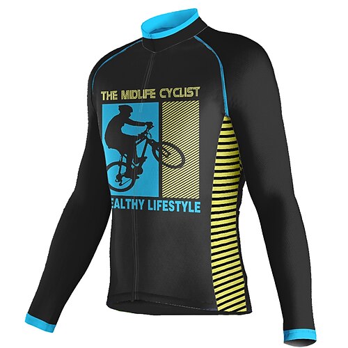 21Grams Men's Cycling Jersey Long Sleeve Bike Top with 3 Rear Pockets Mountain Bike MTB Road Bike Cycling Breathable Quick Dry Moisture Wicking Reflective Strips Black Graphic Stripes Polyester
21Grams Men's Cycling Jersey Long Sleeve Bike Top with 3 Rear Pockets Mountain Bike MTB Road Bike Cycling Breathable Quick Dry Moisture Wicking Reflective Strips Black Graphic Stripes Polyester