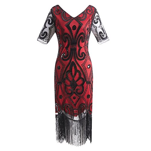 Women's Fringe Dress Bodycon Midi Dress Black Silver Gold Red Short Sleeve Floral Geometric Sequins Tassel Fringe Mesh Fall Winter V Neck Party Stylish Vintage Party 2022 S M L XL XXL / Party Dress
Women's Fringe Dress Bodycon Midi Dress Black Silver Gold Red Short Sleeve Floral Geometric Sequins Tassel Fringe Mesh Fall Winter V Neck Party Stylish Vintage Party 2022 S M L XL XXL / Party Dress