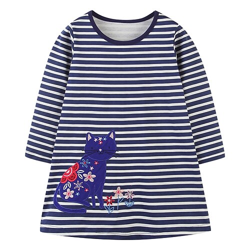 Kids Little Girls' Dress Striped Animal A Line Dress Daily Vacation Navy Blue Long Sleeve Casual Beautiful Dresses Fall Winter Regular Fit 2-8 Years
Kids Little Girls' Dress Striped Animal A Line Dress Daily Vacation Navy Blue Long Sleeve Casual Beautiful Dresses Fall Winter Regular Fit 2-8 Years