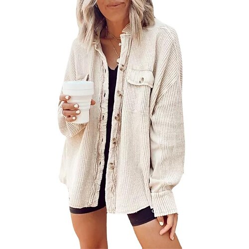 2022 european and american women's clothing autumn and winter new coat casual lapel pocket stitching irregular shirt jacket women
2022 european and american women's clothing autumn and winter new coat casual lapel pocket stitching irregular shirt jacket women
