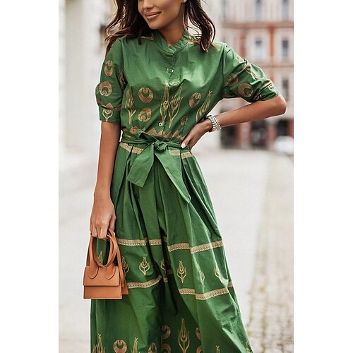 Women's Shirt Maxi long Dress Short Sleeve Print Print Fall Winter Cold Shoulder Vintage 2022 Dress
Women's Shirt Maxi long Dress Short Sleeve Print Print Fall Winter Cold Shoulder Vintage 2022 Dress