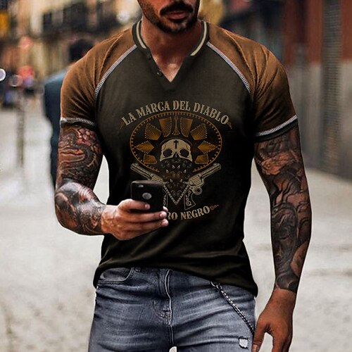 Men's Unisex T shirt Tee 3D Print Color Block Graphic Prints V Neck Street Daily Patchwork Button-Down Short Sleeve Tops Designer Casual Big and Tall Sports Brown / Summer / Summer
Men's Unisex T shirt Tee 3D Print Color Block Graphic Prints V Neck Street Daily Patchwork Button-Down Short Sleeve Tops Designer Casual Big and Tall Sports Brown / Summer / Summer