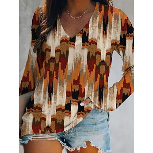 Women's Plus Size Tops Blouse Shirt Geometry Print Long Sleeve V Neck Streetwear Daily Vacation Cotton Spandex Jersey Fall Winter Yellow
Women's Plus Size Tops Blouse Shirt Geometry Print Long Sleeve V Neck Streetwear Daily Vacation Cotton Spandex Jersey Fall Winter Yellow